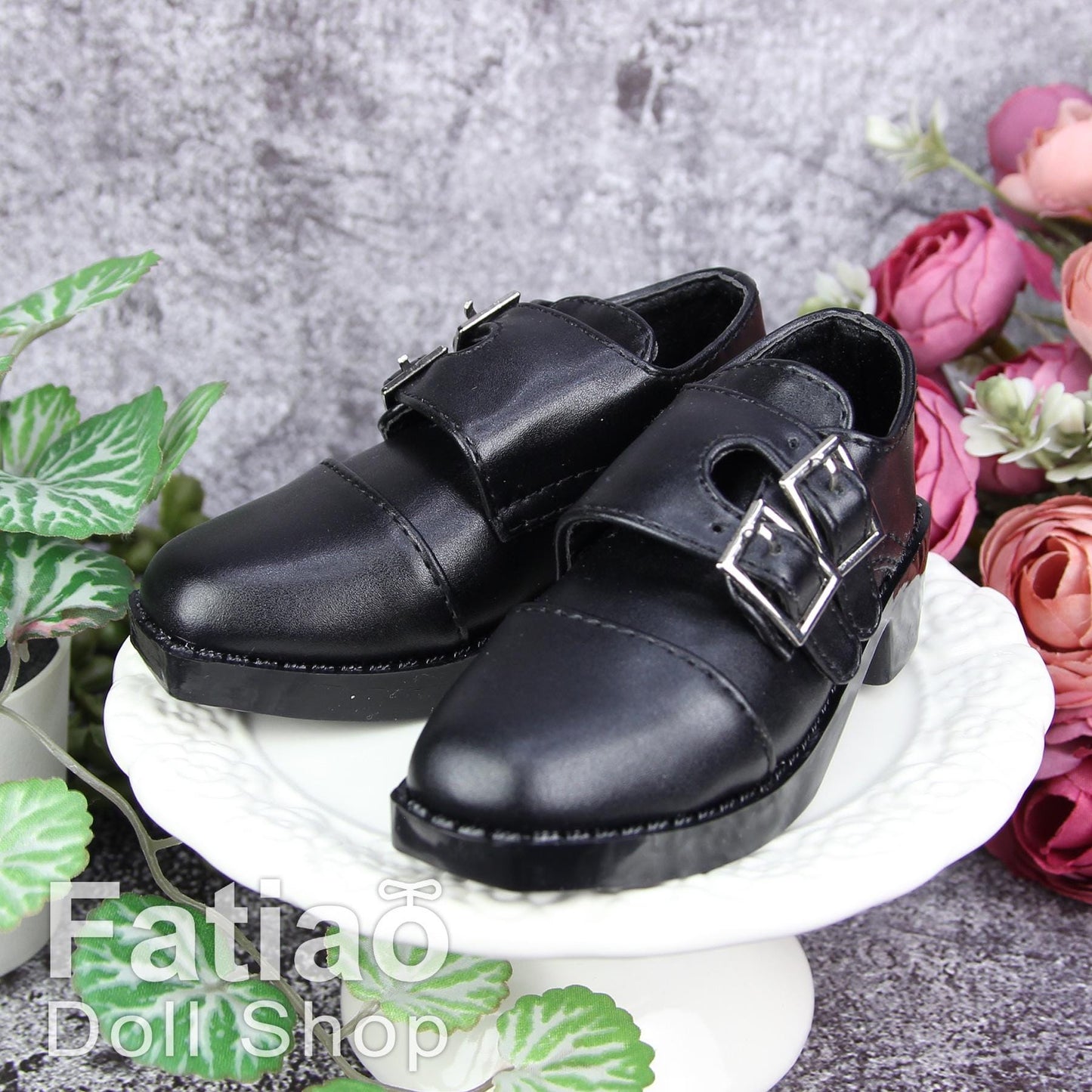 Fatiao - 13/17SD Uncle BJD Supper dollfie Dolls Monk Leather Suit Shoes - Black