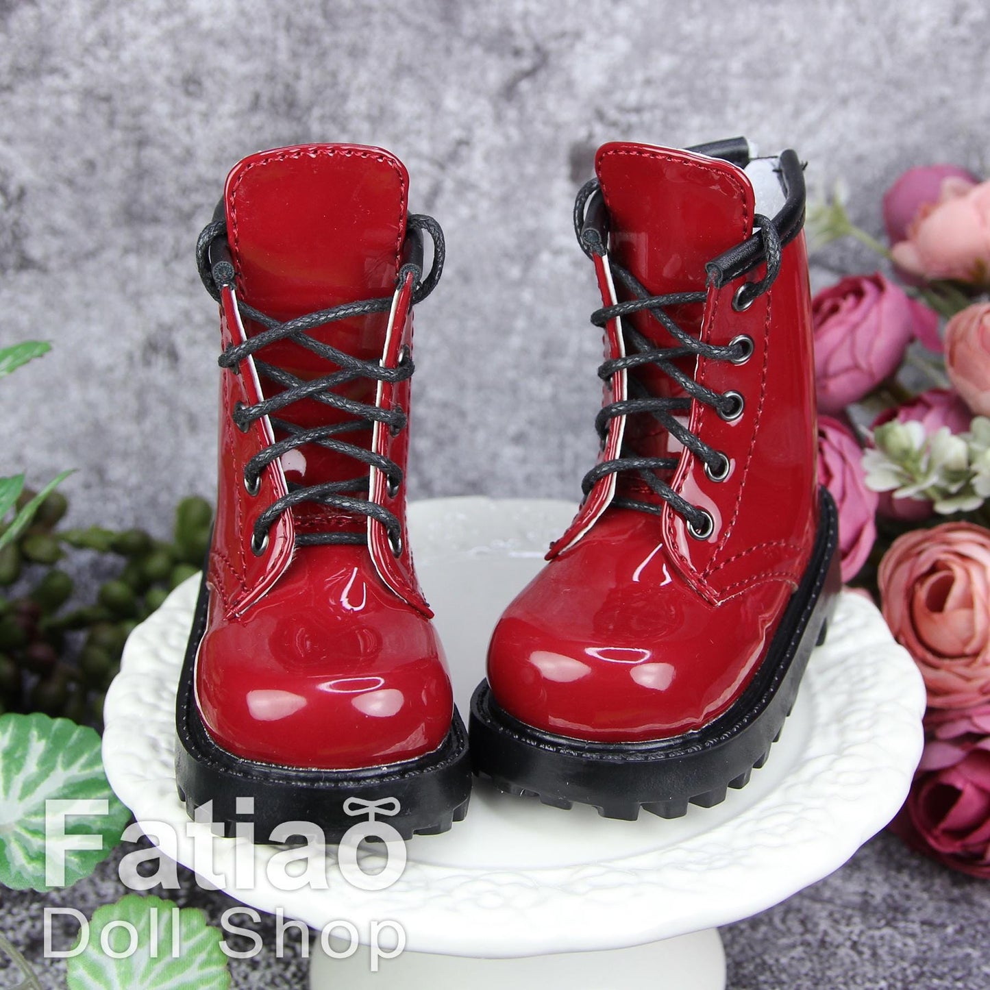 Fatiao - 1/3 BJD SD Supper dollfie Boots Dolls Shoes - Red (Size 7.5cm)