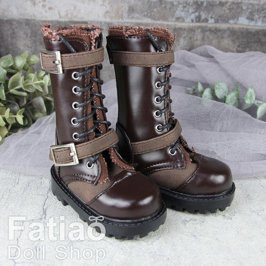 Fatiao - 1/3 BJD SD Supper dollfie Martin Boots Dolls Shoes - Brown (Size 7.5cm)