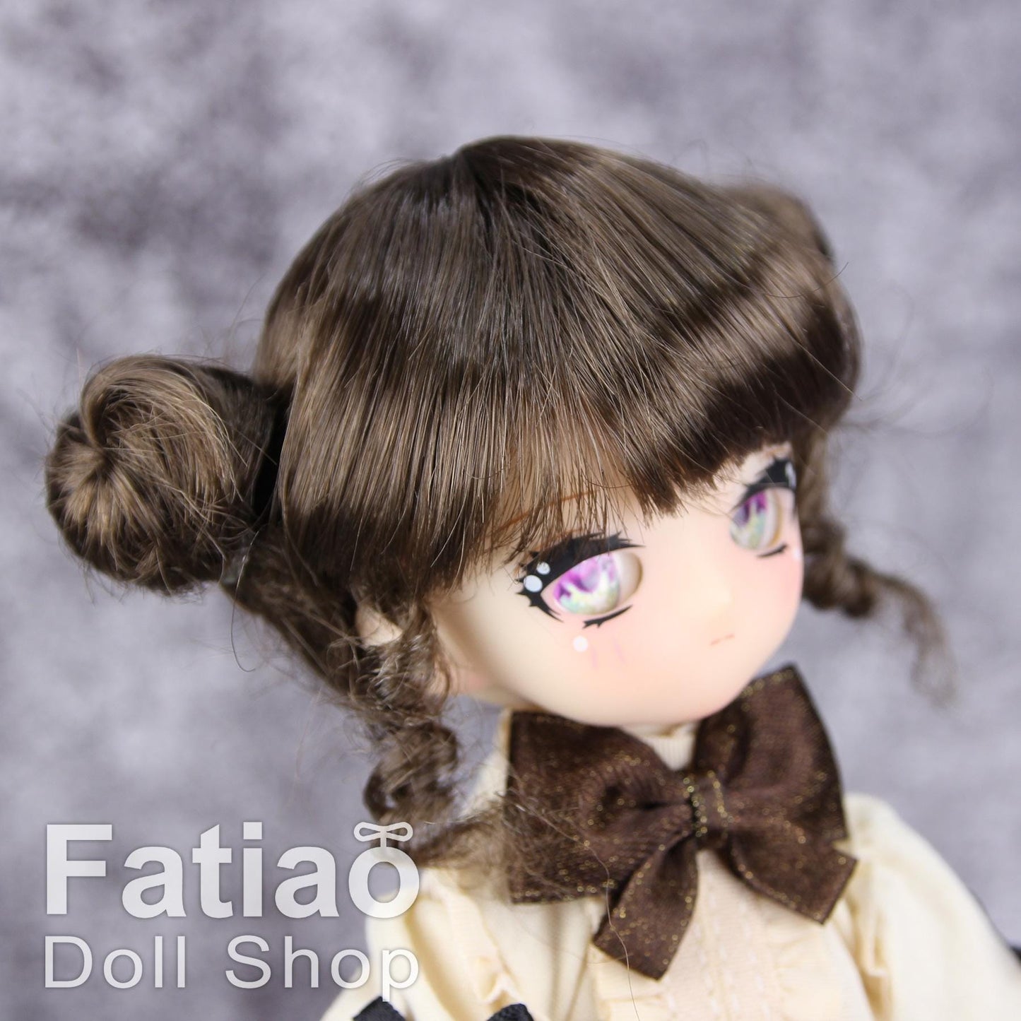Fatiao - New Dollfie little pullip DAL Nendoroid BJD Dolls Wig - size 4-5" - umber