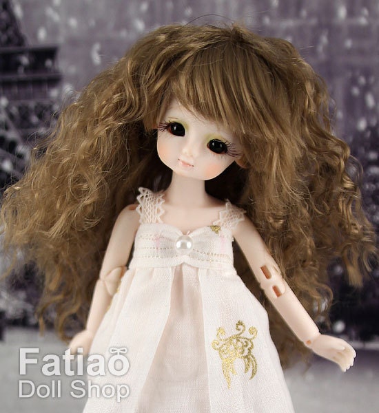 Fatiao - New Dollfie little pullip DAL Nendoroid BJD Dolls Wig - size 4-5 inch - Latte