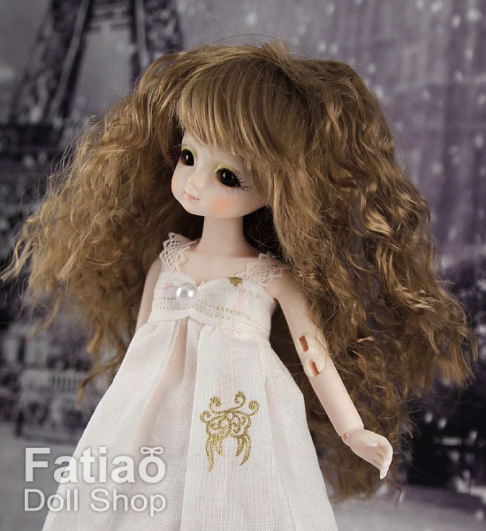 Fatiao - New Dollfie little pullip DAL Nendoroid BJD Dolls Wig - size 4-5 inch - Latte