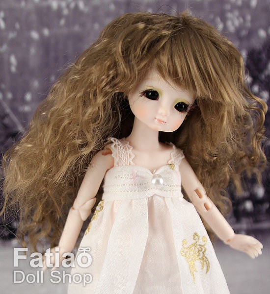 Fatiao - New Dollfie little pullip DAL Nendoroid BJD Dolls Wig - size 4-5 inch - Latte