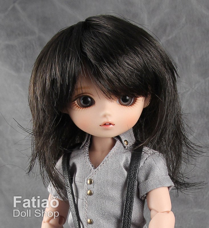 Fatiao - New BJD Dollfie pukipuki BF Pocket 4" Doll Wig - Dark Brown