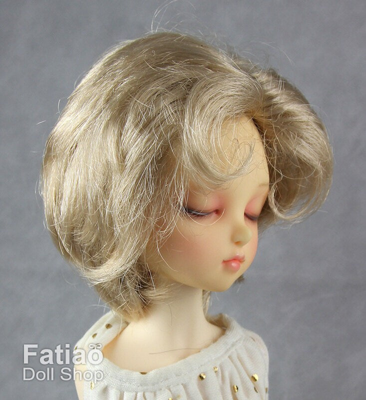 Fatiao - New Dollfie MSD Kaye Wiggs 1/4 BJD Size 7-8 inch - Linen Gold Dolls Wig - SALE