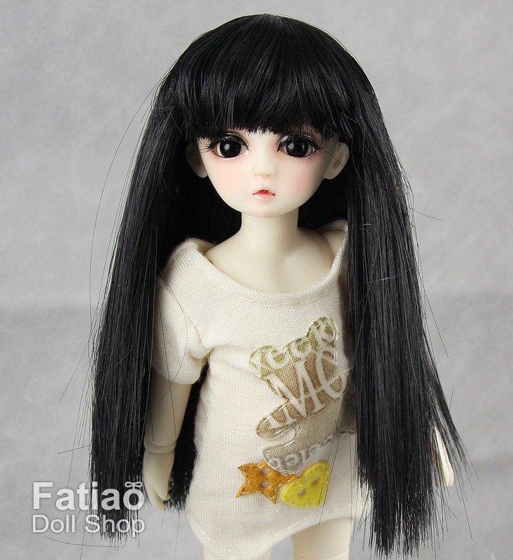 Fatiao - New Dollfie little pullip DAL Nendoroid BJD Dolls Wig - size 4-5" - Black