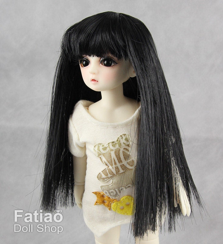 Fatiao - New Dollfie little pullip DAL Nendoroid BJD Dolls Wig - size 4-5" - Black